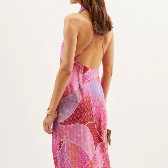 RIXO NWT Hayley Silk Dress in Ibiza Night Sunset - Picture 3 of 5